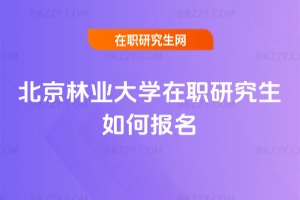 北京林業大學在職研究生如何報名